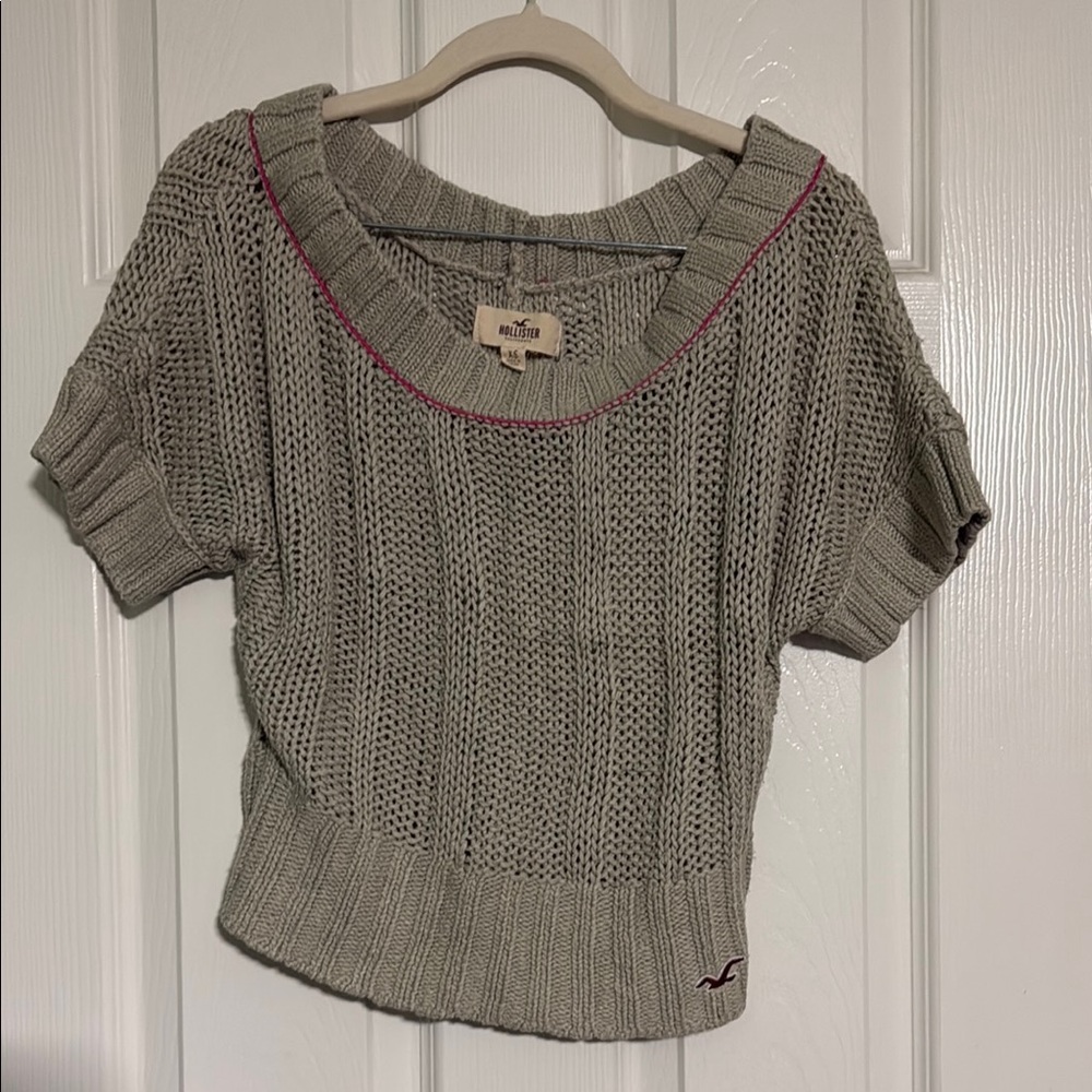 Hollister Tan Off Shoulder Knit Sweater Top